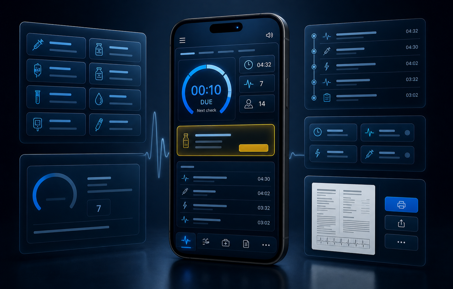 CodeFlowACLS mobile workflow interface panels
